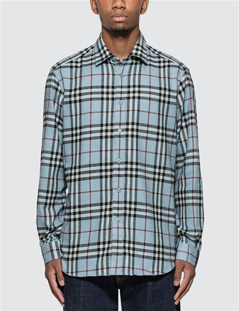 blue burberry check shirt|Burberry Check shirt men's.